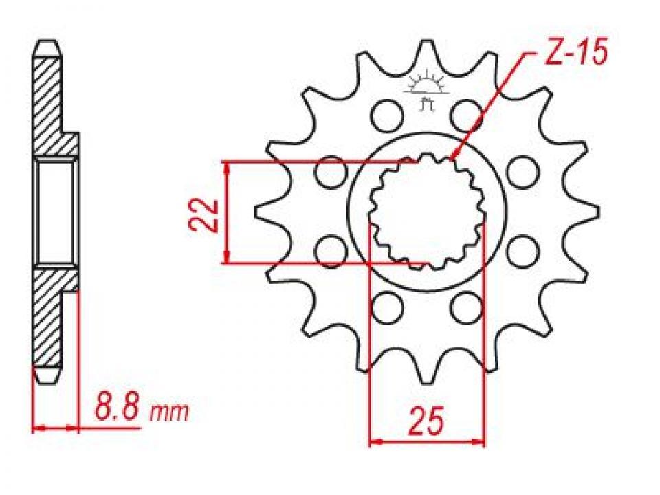 Pignon de sortie de boite Esjot pour Moto KTM 125 EXC 1998 à 2016 13 dents pas 520 Neuf