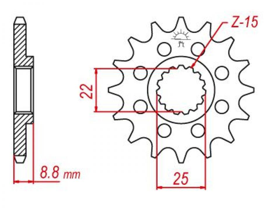 Pignon de sortie de boite Esjot pour Moto KTM 300 GS 1990 à 1994 14 dents pas 520 Neuf