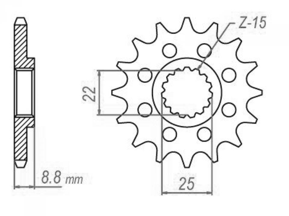 Pignon de sortie de boite Esjot pour Moto KTM 300 GS 1990 à 1994 14 dents pas 520 Neuf