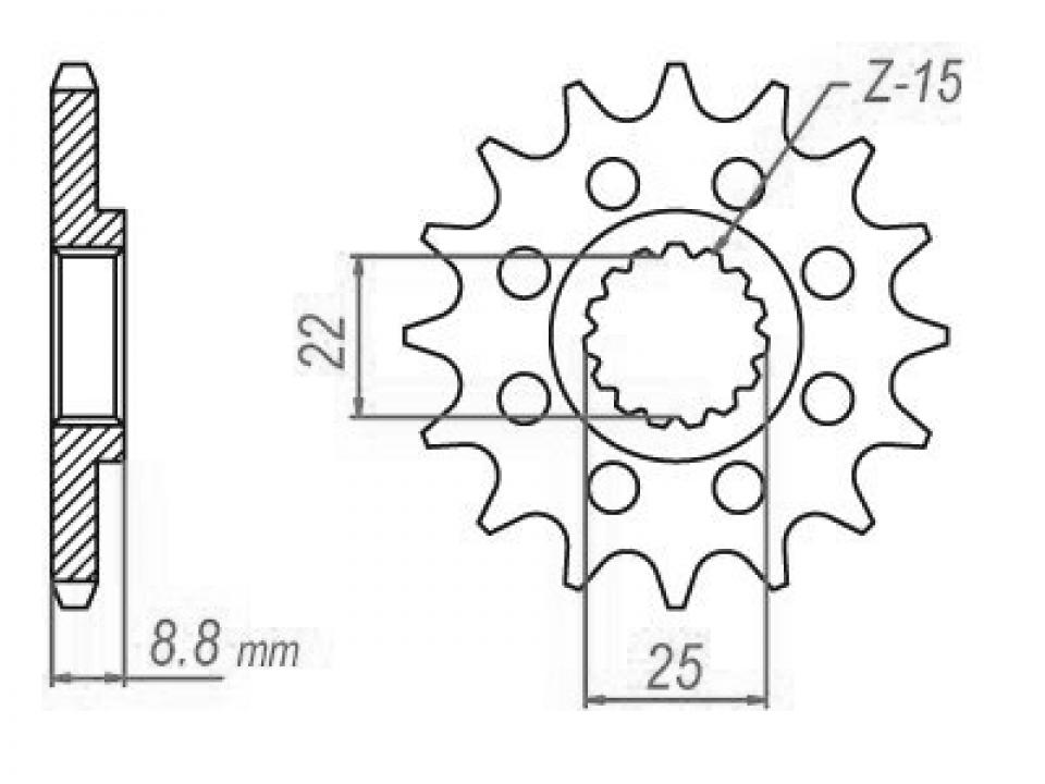Pignon de sortie de boite Esjot pour Moto KTM 300 GS 1990 à 1994 14 dents pas 520 Neuf