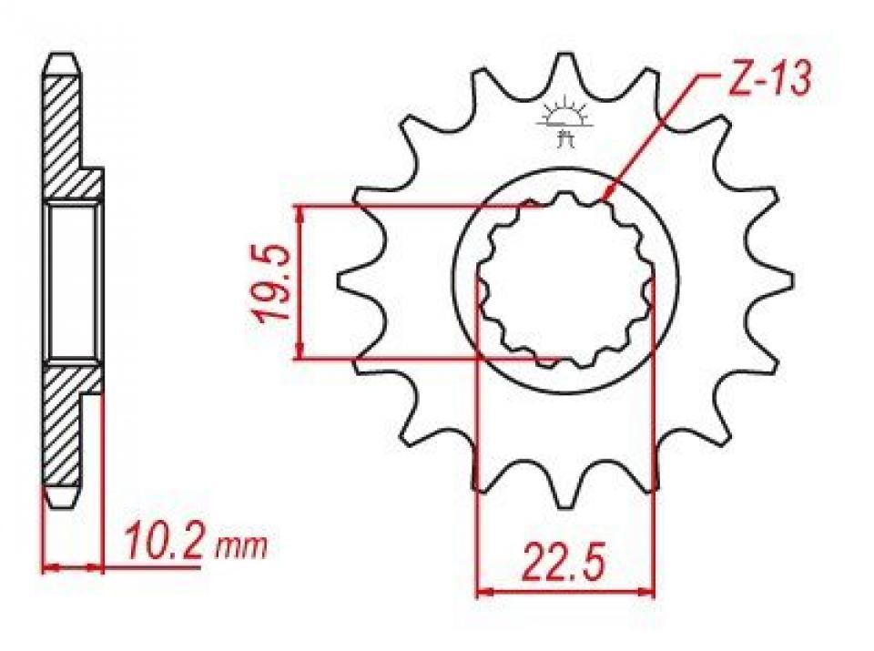 Pignon de sortie de boite pour Suzuki DR SE