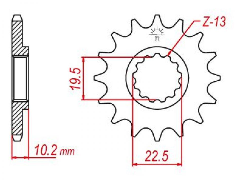 Pignon de sortie de boite Esjot pour Moto Suzuki 350 DR SE 1994 à 2000 15 dents pas 520 Neuf