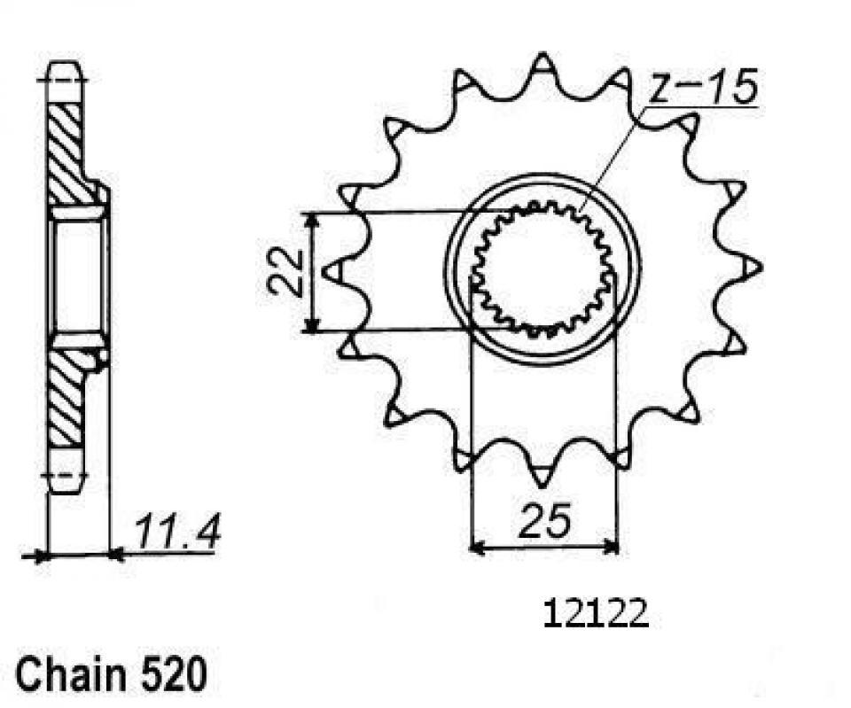 Pignon de sortie de boite Esjot pour Moto KTM 890 Duke R 2021 à 2022 17 dents pas 520 Neuf