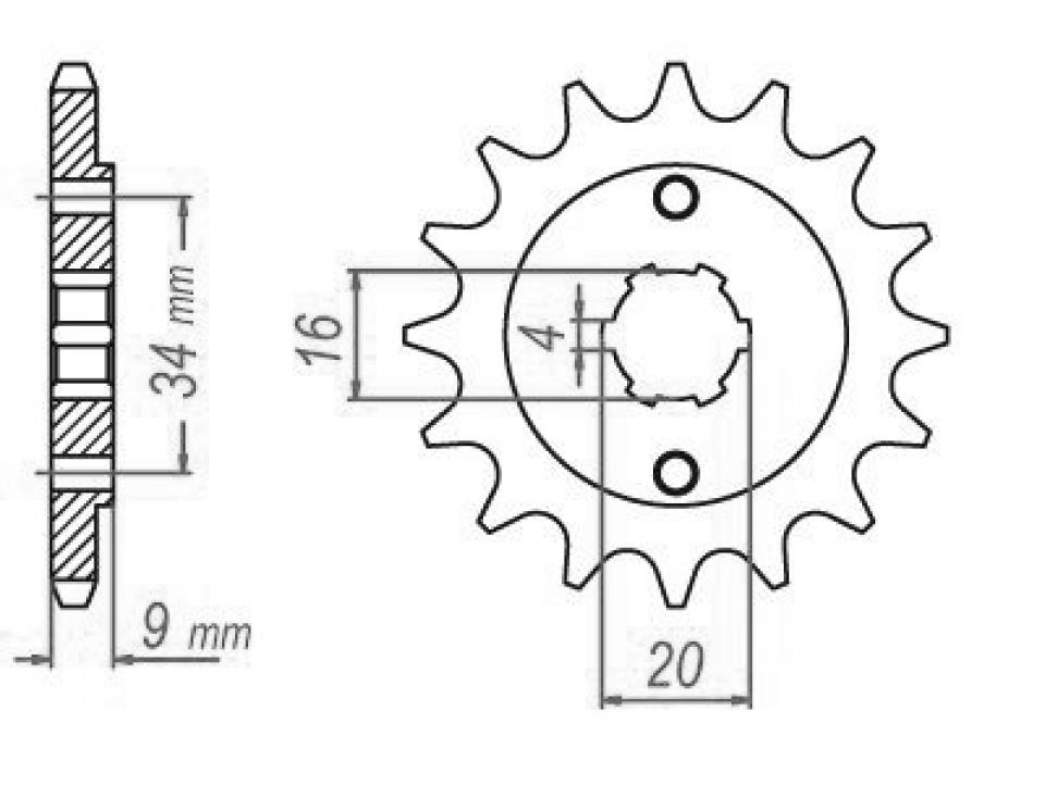 Pignon de sortie de boite Esjot pour Quad Yamaha 200 YFS Blaster 1989 à 2002 13 dents pas 520 Neuf