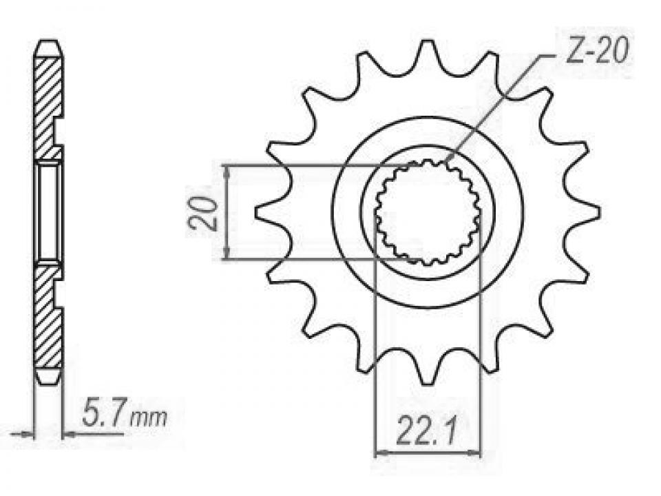 Pignon de sortie de boite Esjot pour Moto Yamaha 250 Yz-F 4T 2001 à 2023 13 dents pas 520 Neuf