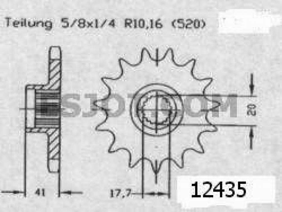 Pignon de sortie de boite Esjot pour Quad Polaris 50 Predator 2004 à 2006 15 dents pas 428 Neuf