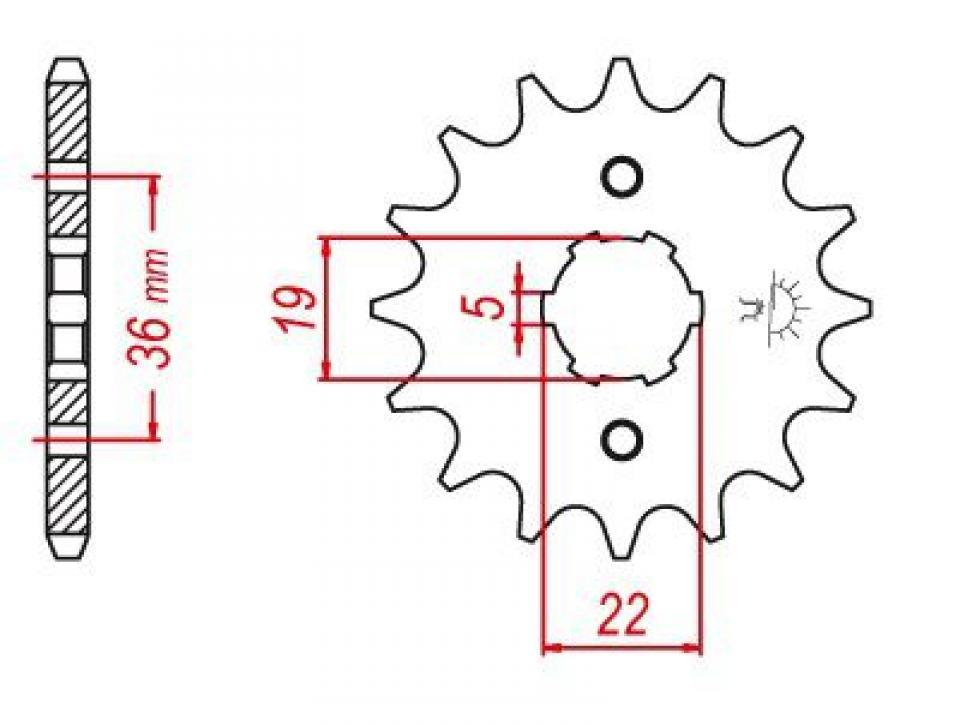 Pignon de sortie de boite Esjot pour Quad Adly 300 Thunderbike 2005 à 2007 13 dents pas 520 Neuf