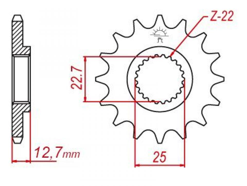 Pignon de sortie de boite Esjot pour Quad Polaris 500 Scrambler 4X2/4X4 1998 à 2005 13 dents pas 520 Neuf