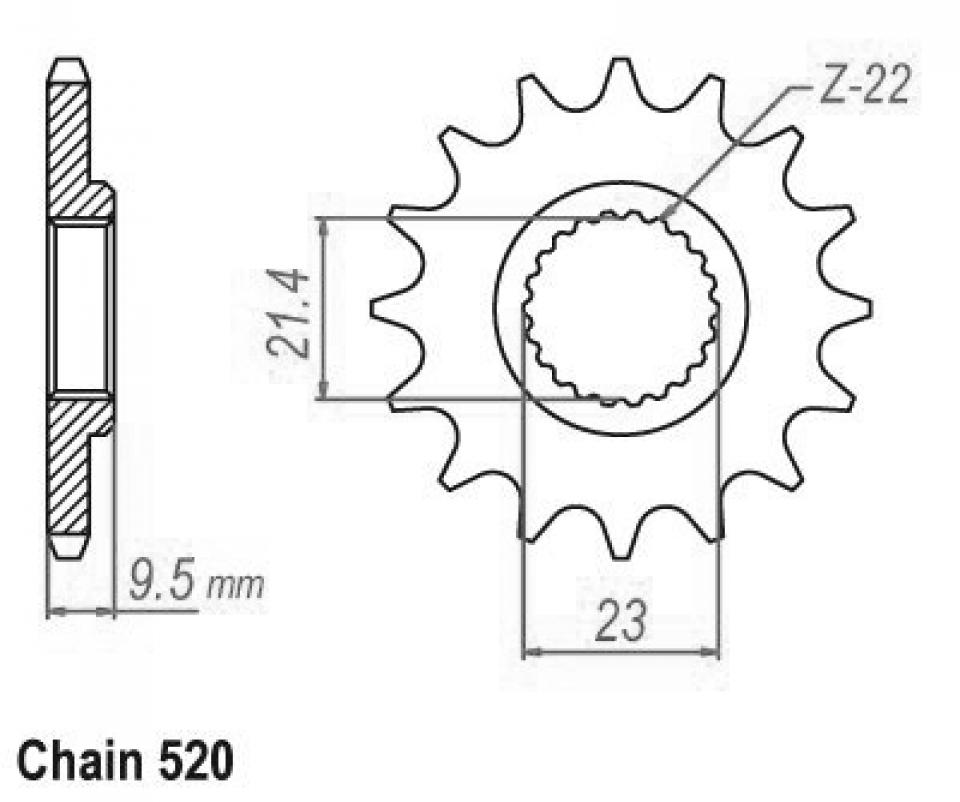 Pignon de sortie de boite Sifam pour Moto Yamaha 600 XTE 1999 à 2003 Neuf