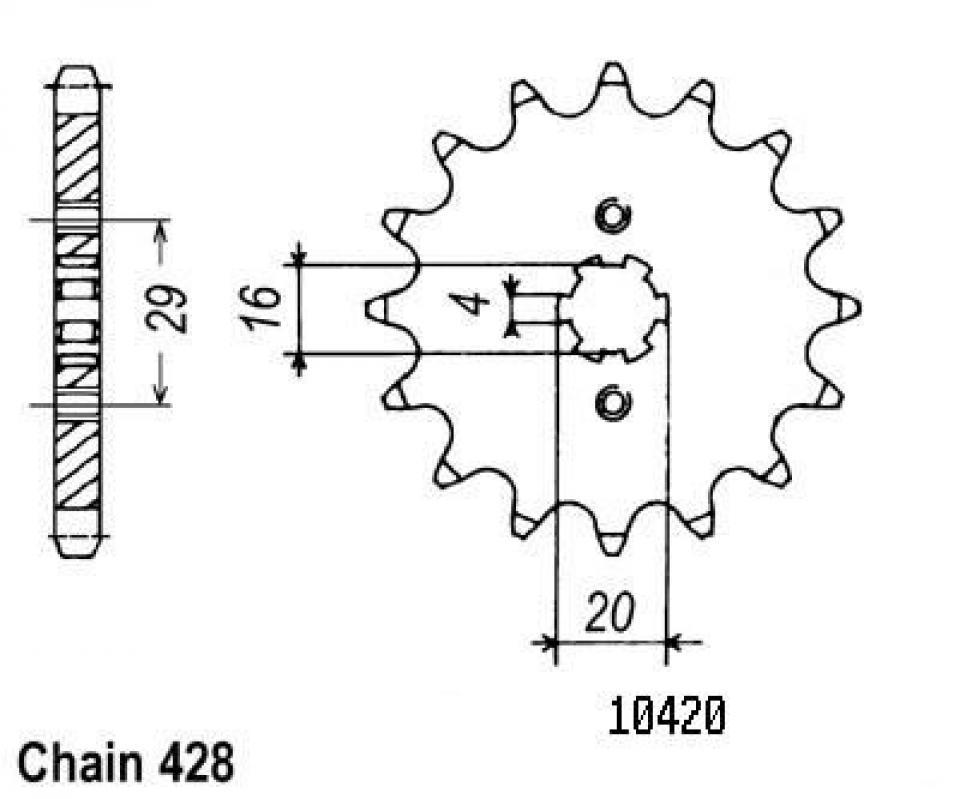 Pignon de sortie de boite Sifam pour Moto Suzuki 125 RV van van 1974 à 2018 15 dents pas 428 Neuf