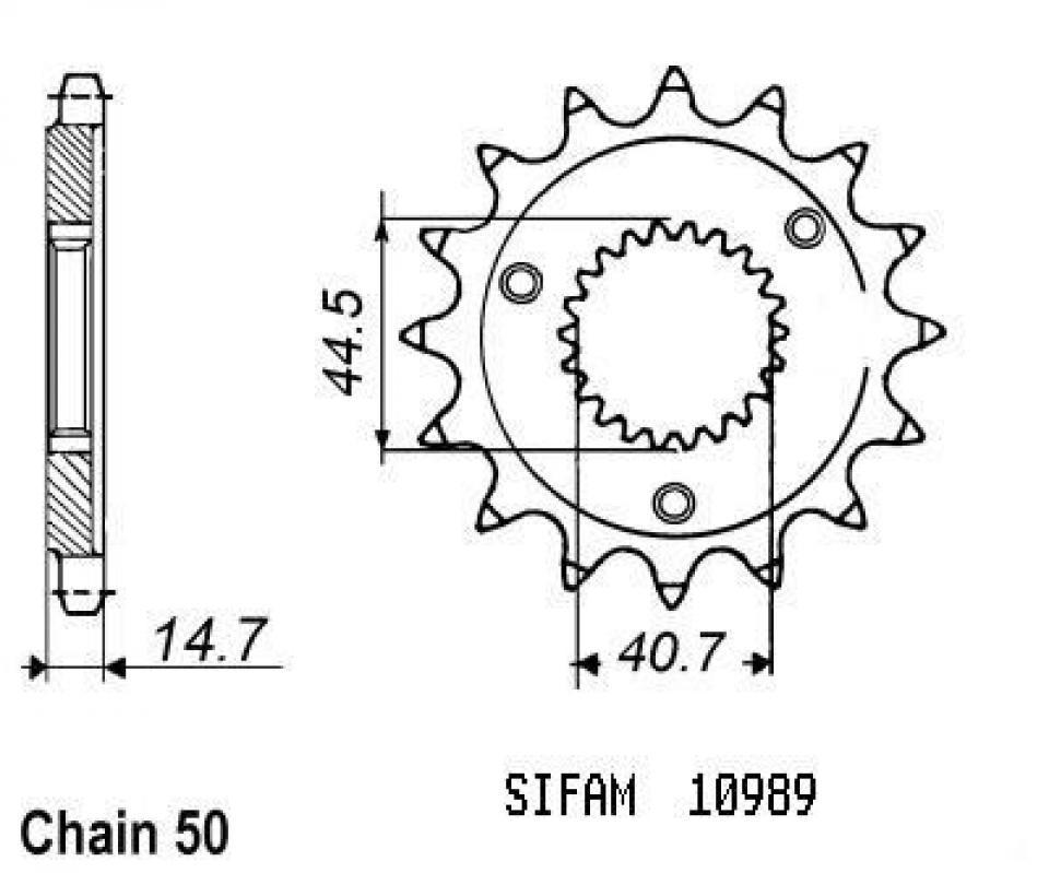 Pignon de sortie de boite Sifam pour Moto Harley Davidson 1200 XLH Sportster 1991 à 1999 21 dents pas 530 Neuf