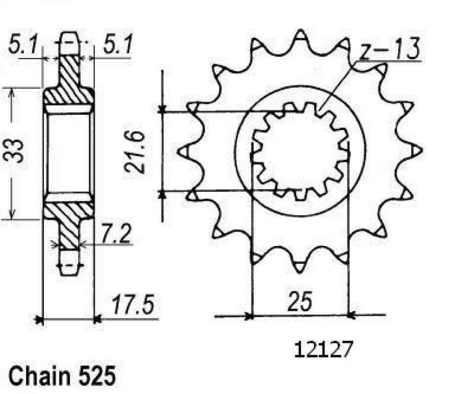 Pignon de sortie de boite Esjot pour Moto Honda 400 Vfr R 1990 à 1994 15 dents pas 525 Neuf