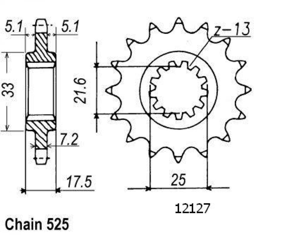 Pignon de sortie de boite Esjot pour Moto Honda 400 Vfr R 1990 à 1994 15 dents pas 525 Neuf