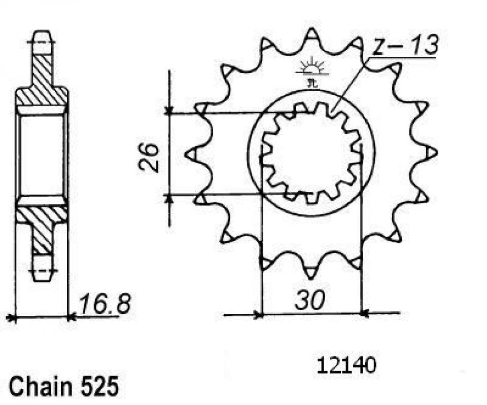 Pignon de sortie de boite Esjot pour Moto Honda 650 Cb F Abs 2014 à 2018 15 dents pas 525 Neuf