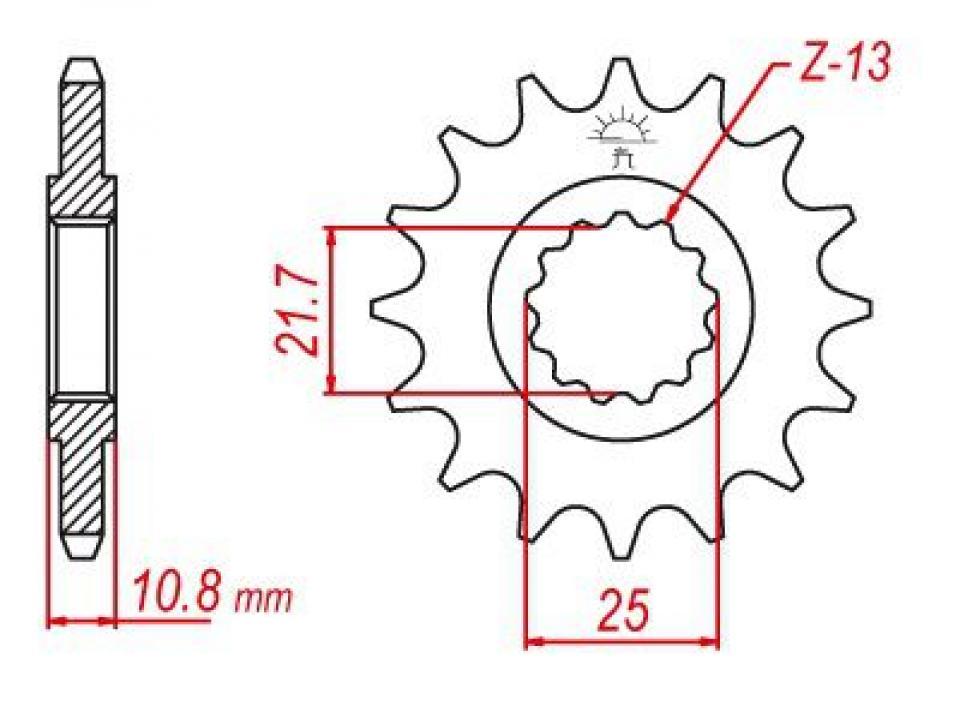 Pignon de sortie de boite Esjot pour Moto Yamaha 850 TDM 1996 à 1998 17 dents pas 525 Neuf