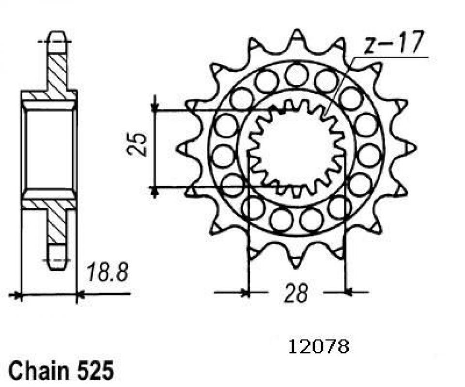 Pignon de sortie de boite Esjot pour Moto Aprilia 1000 RSV4 RR 2015 à 2019 16 dents pas 525 Neuf