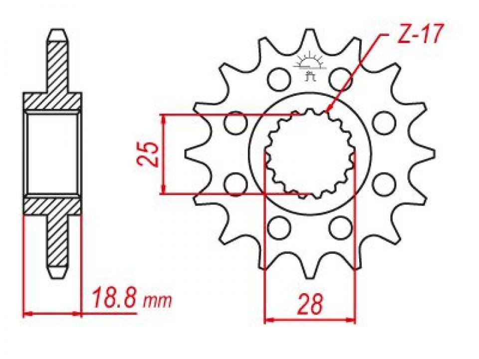 Pignon de sortie de boite Esjot pour Moto Aprilia 1000 RSV4 2009 à 2011 16 dents pas 525 Neuf