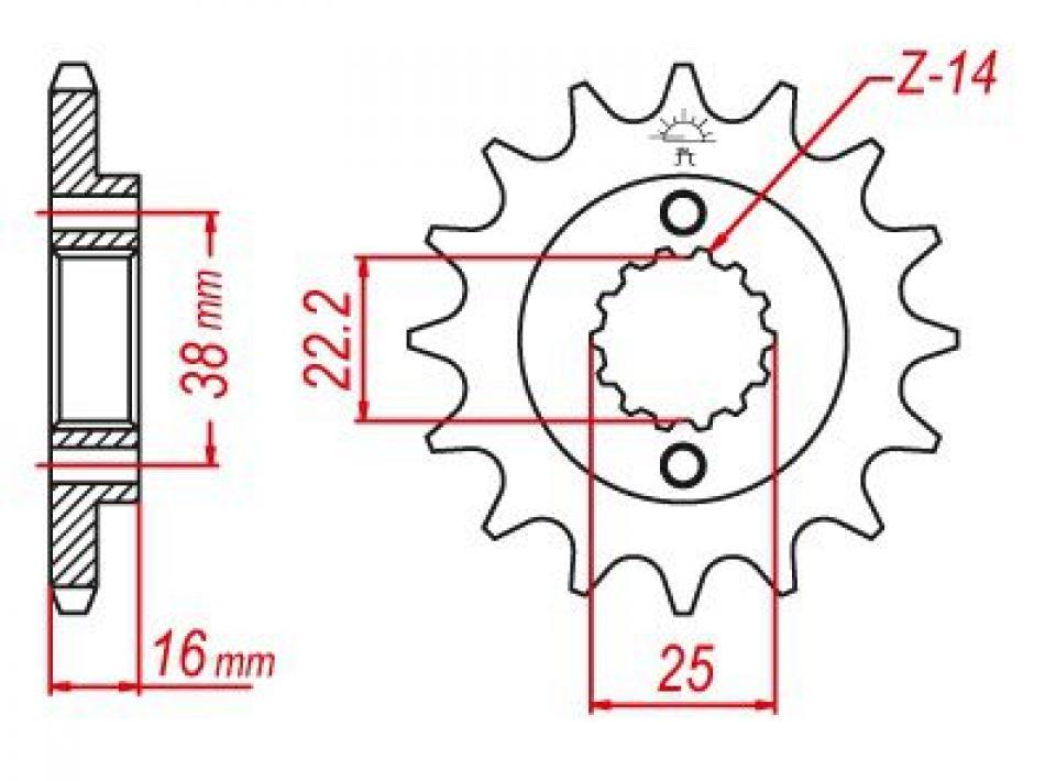 Pignon de sortie de boite Esjot pour Moto Ducati 1098 Streetfighter S 2013 à 2014 15 dents pas 525 Neuf