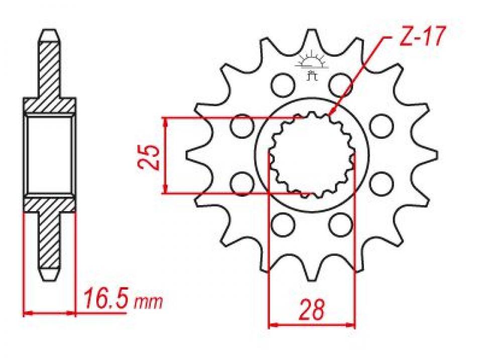 Pignon de sortie de boite Esjot pour Moto KTM 990 Adventure 2006 à 2013 16 dents pas 525 Neuf
