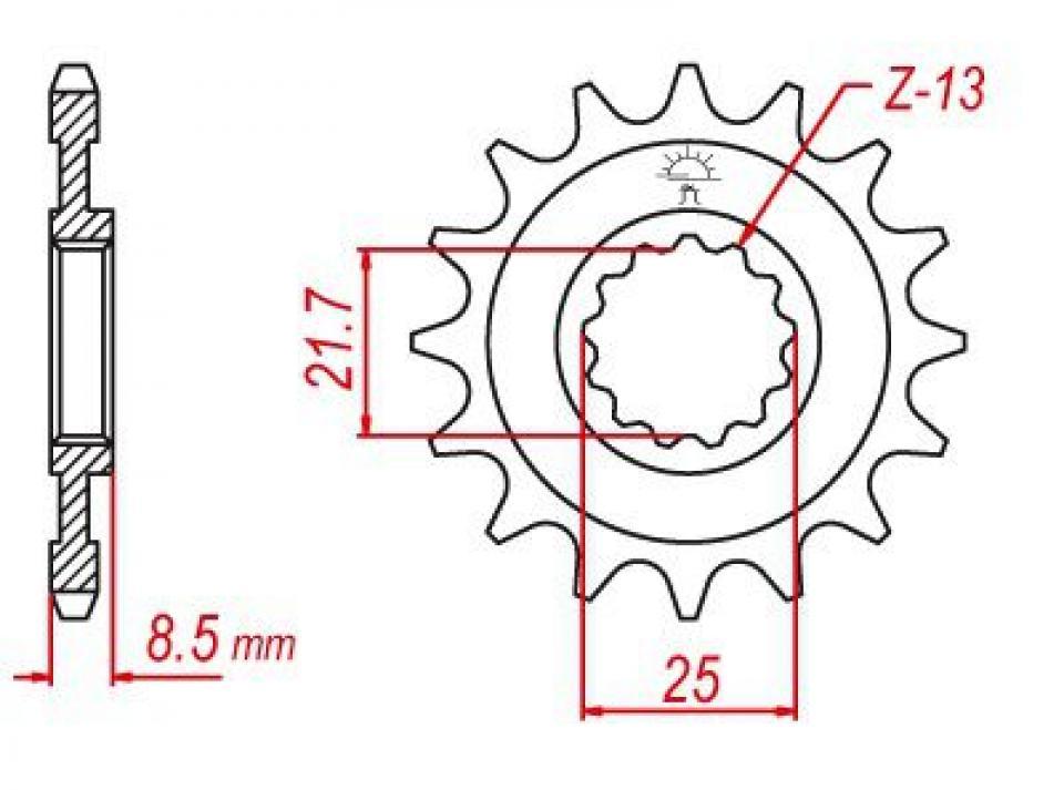 Pignon de sortie de boite Esjot pour Moto Kawasaki 1000 Z 2007 à 2016 15 dents pas 525 Neuf