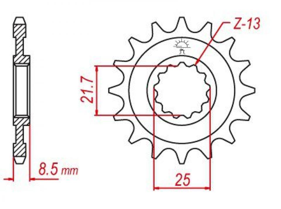 Pignon de sortie de boite Esjot pour Moto Kawasaki 1000 Z SX 2011 à 2019 15 dents pas 525 Neuf