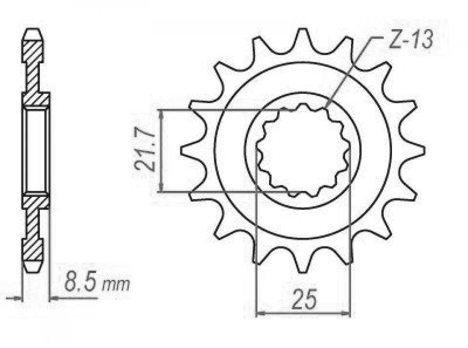 Pignon de sortie de boite Esjot pour Moto Kawasaki 1000 Z 2007 à 2016 15 dents pas 525 Neuf