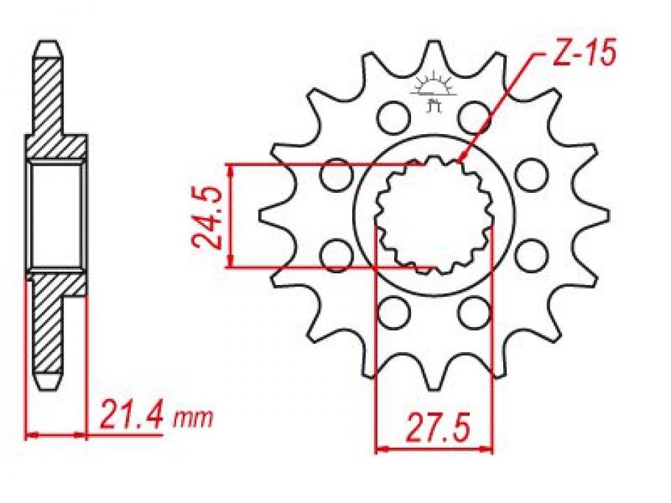 Pignon de sortie de boite Esjot pour Moto Aprilia 1200 Caponord 2013 à 2016 17 dents pas 525 Neuf