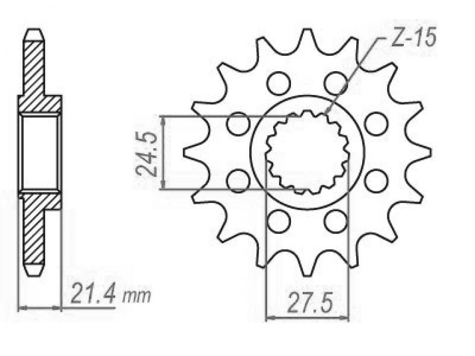 Pignon de sortie de boite Esjot pour Moto Aprilia 1200 Caponord 2013 à 2016 17 dents pas 525 Neuf