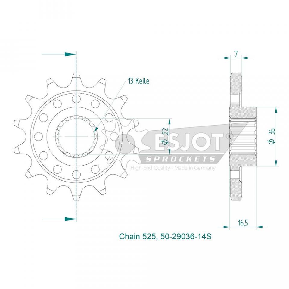 Pignon de sortie de boite pour Ducati Streetfighter