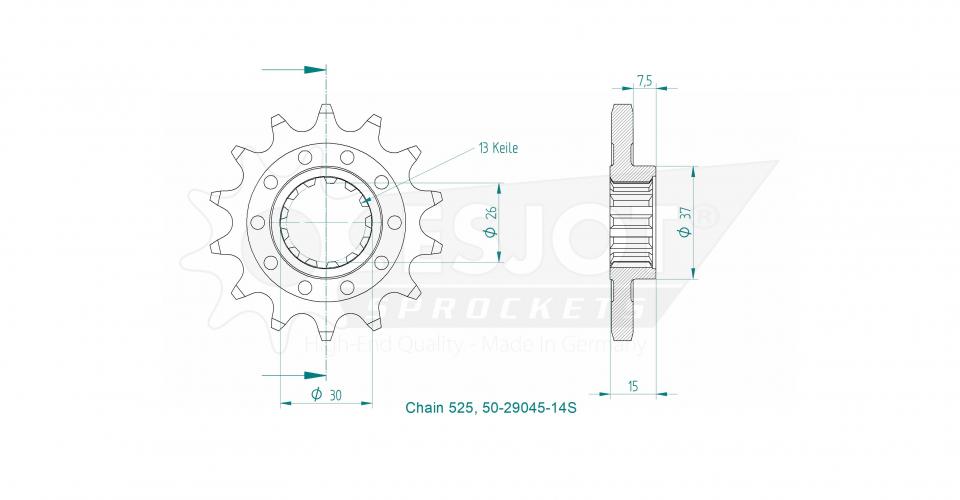 Pignon de sortie de boite Esjot pour Auto Neuf
