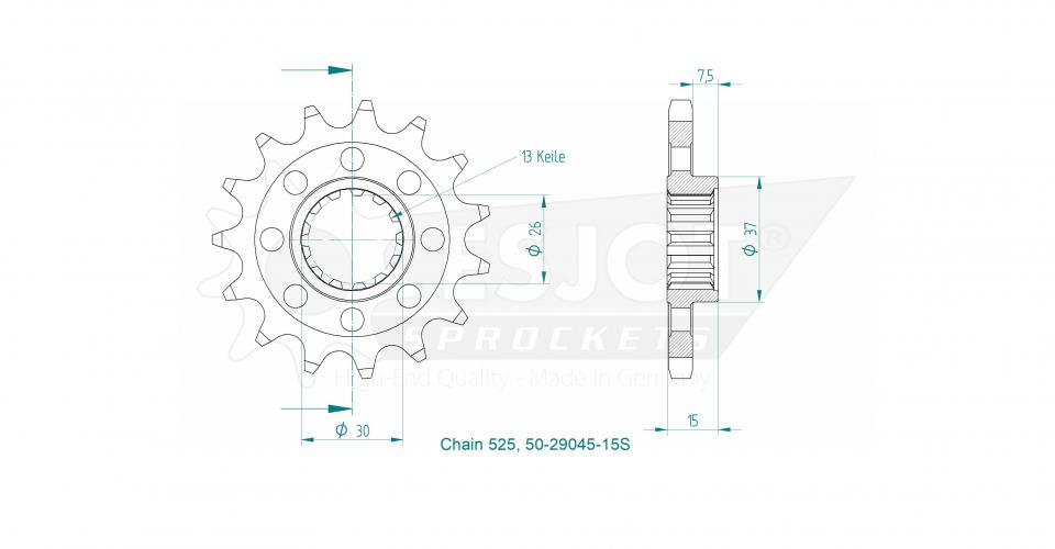 Pignon de sortie de boite Esjot pour Auto Neuf