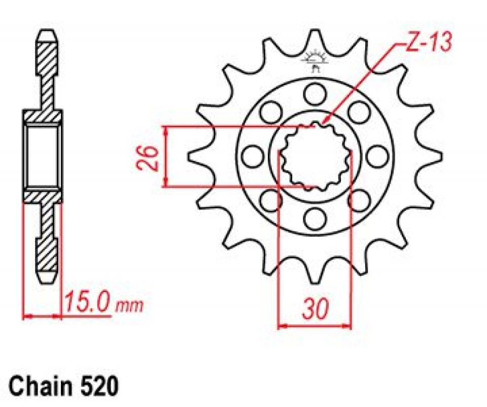 Pignon de sortie de boite Esjot pour Moto BMW 1000 S Rr 2009 à 2023 17 dents pas 525 Neuf