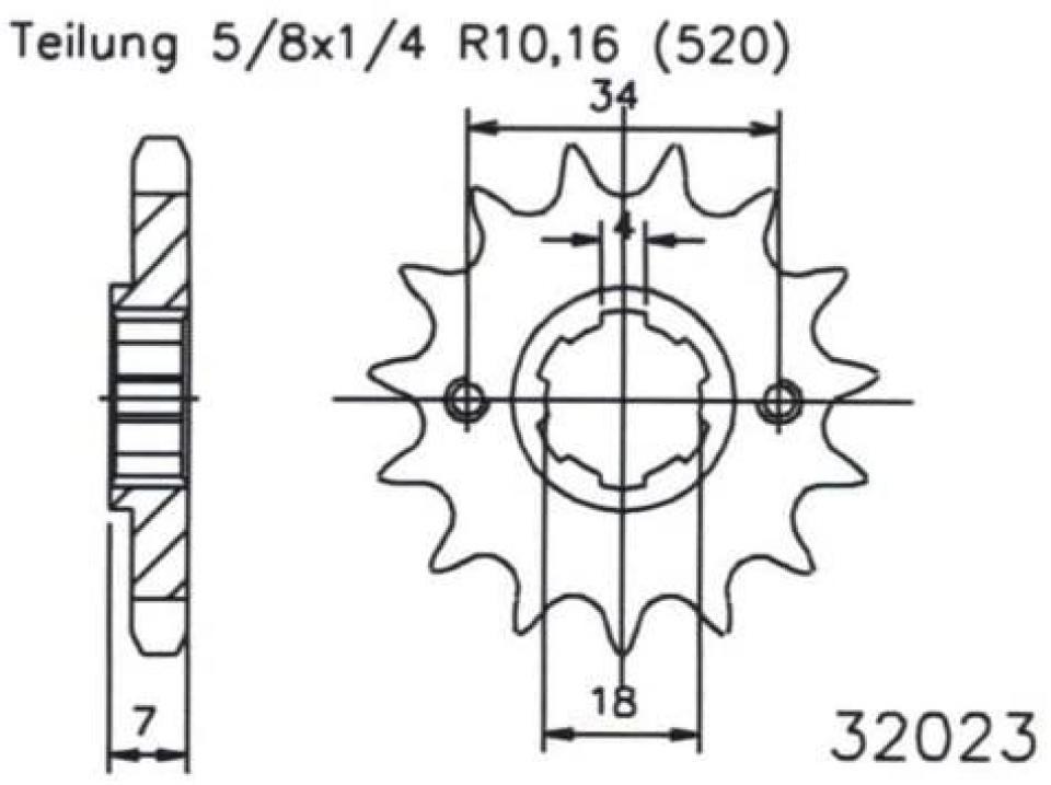 Pignon de sortie de boite Esjot pour Quad Minico 250 Smc H 2003 à 2005 Neuf