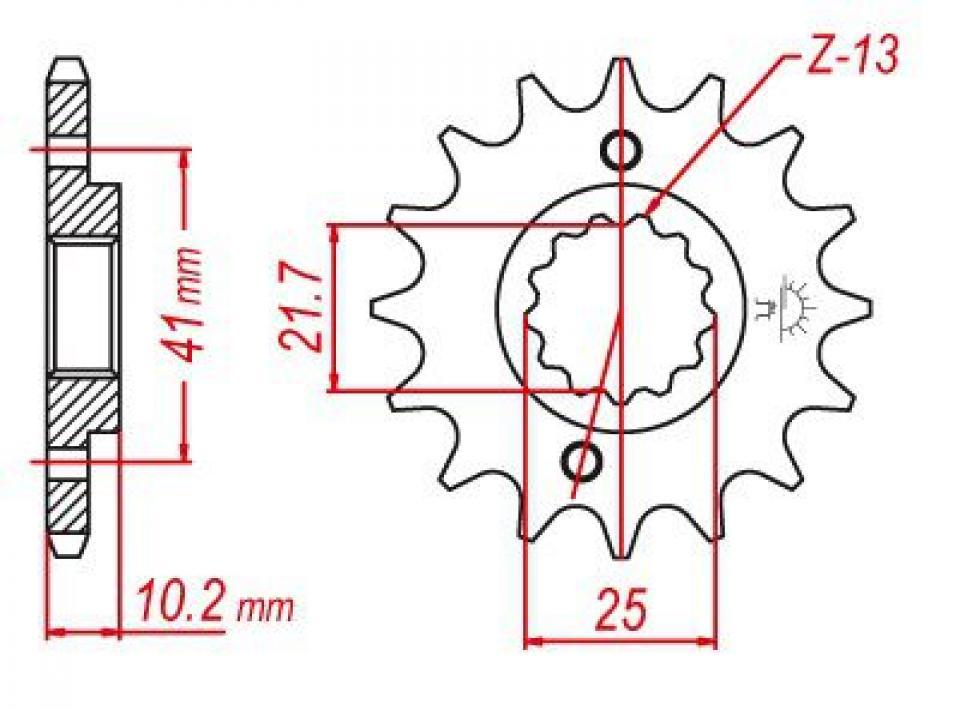 Pignon de sortie de boite Esjot pour Moto Yamaha 660 MT-03 2006 à 2013 15 dents pas 520 Neuf