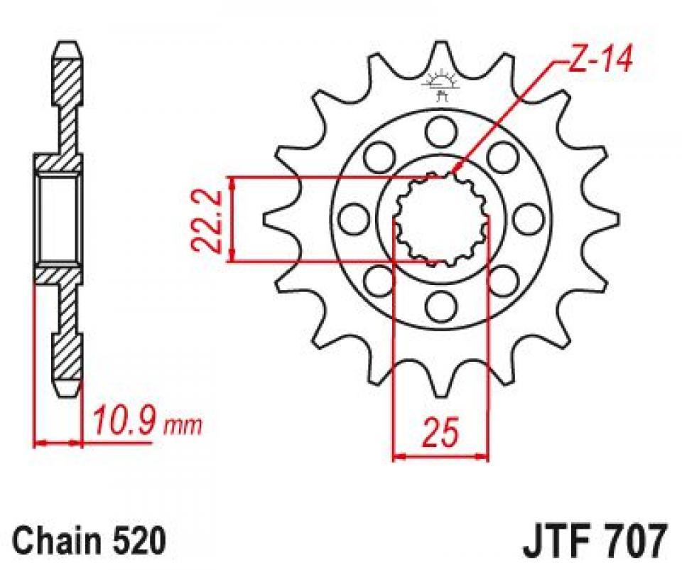 Pignon de sortie de boite Esjot pour Moto Aprilia 550 SXV 2006 à 2014 16 dents pas 520 Neuf