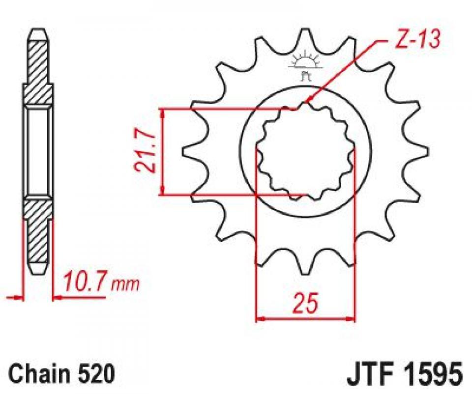 Pignon de sortie de boite Esjot pour Moto Yamaha 1000 FZR Génésis 1987 à 1988 Neuf