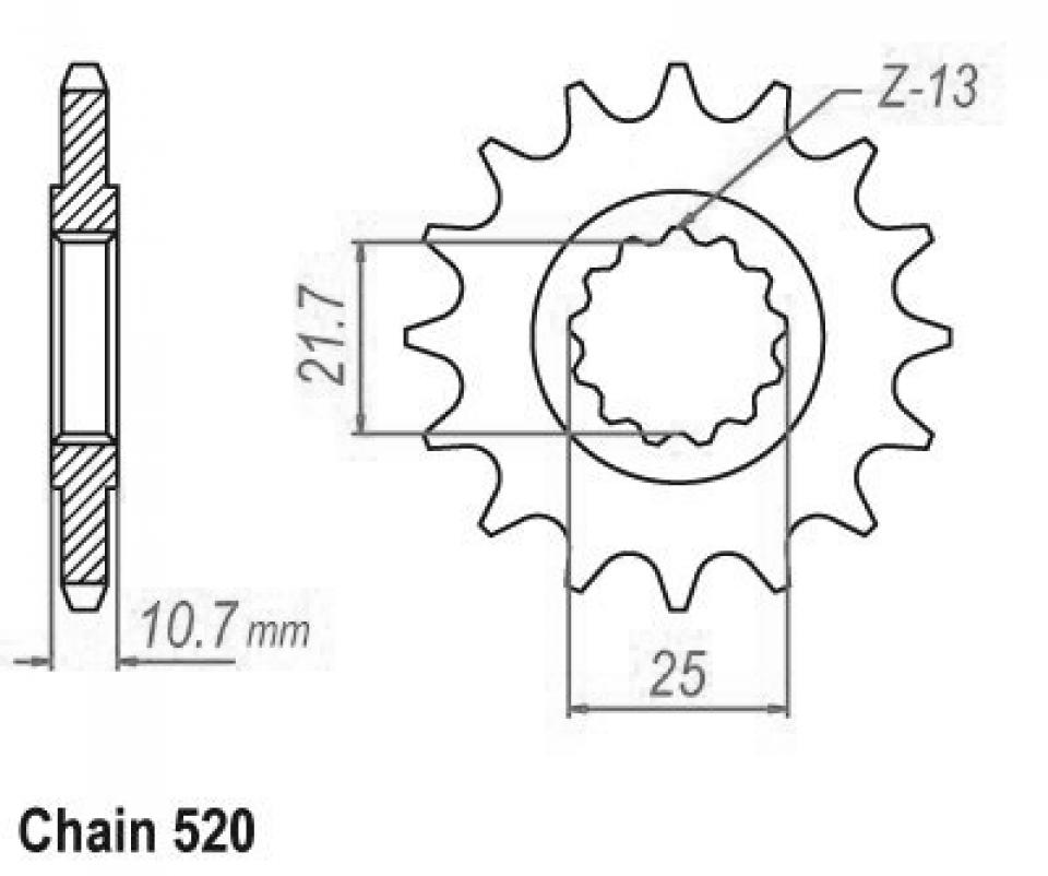 Pignon de sortie de boite Esjot pour Moto Yamaha 750 Yzf Rr/Sp 1993 à 1999 Neuf