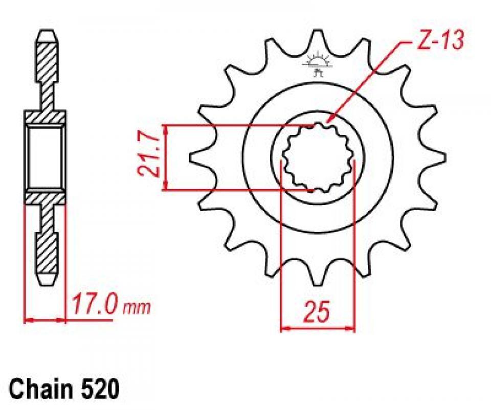 Pignon de sortie de boite Esjot pour Moto Honda 500 Cb F 2013 à 2016 15 dents pas 520 Neuf