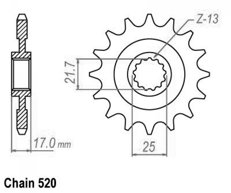 Pignon de sortie de boite Esjot pour Moto Honda 500 Cb F 2013 à 2016 15 dents pas 520 Neuf