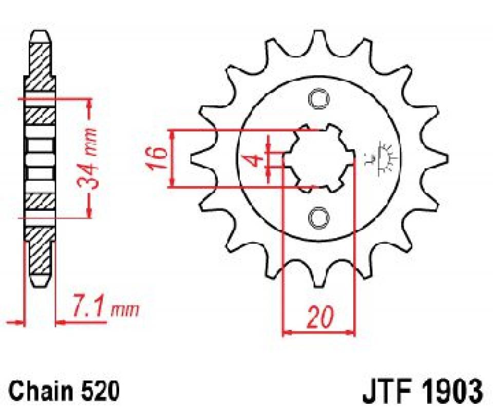 Pignon de sortie de boite pour KTM Duke 4T Abs