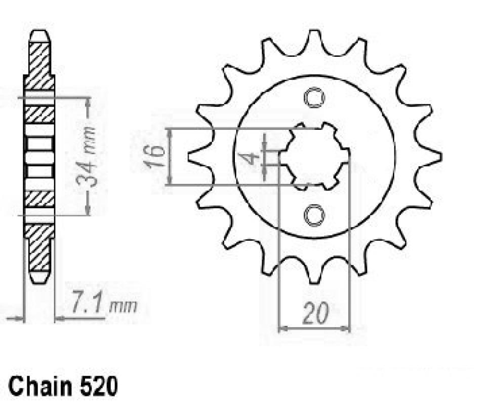 Pignon de sortie de boite Esjot pour Moto KTM 125 Duke 4T 2011 à 2013 14 dents pas 520 Neuf