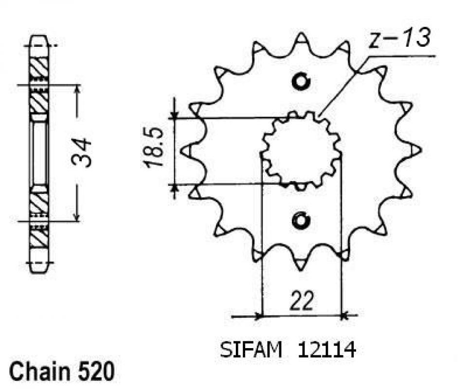 Pignon de sortie de boite Esjot pour moto Triumph 400 Speed Après 2025 15 dents Pas 520 Neuf