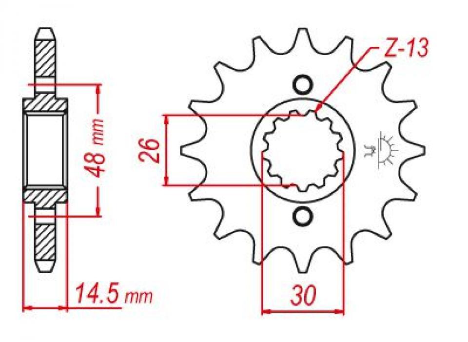 Pignon de sortie de boite Esjot pour Moto Honda 1500 Cb Mugen 2011 18 dents pas 530 Neuf