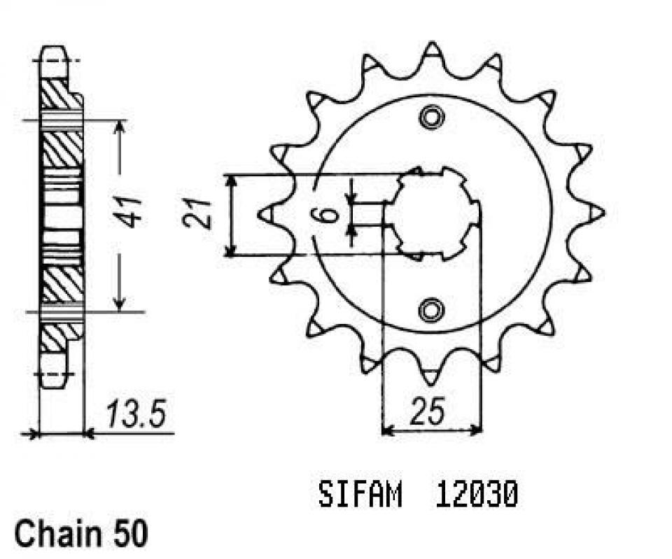 Pignon de sortie de boite Esjot pour Moto Honda 400 Vf F Fd 1983 à 1986 15 dents pas 530 Neuf