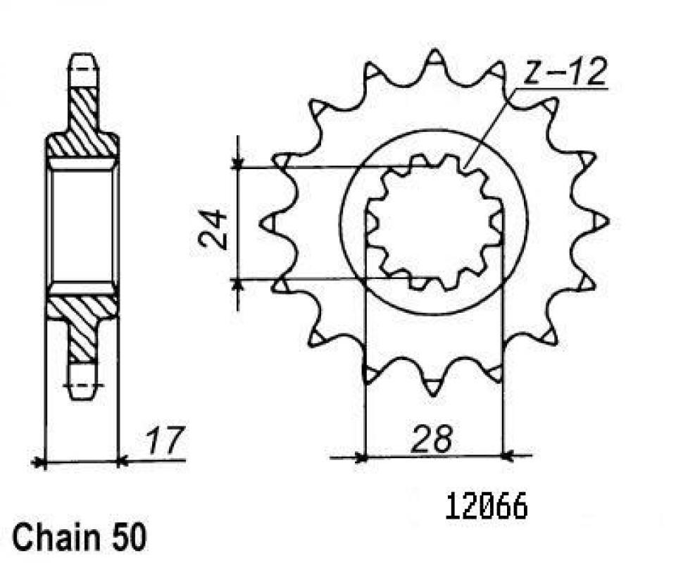 Pignon de sortie de boite Esjot pour Moto Honda 600 Cbr Fm-Fr 1991 à 1994 15 dents pas 530 Neuf