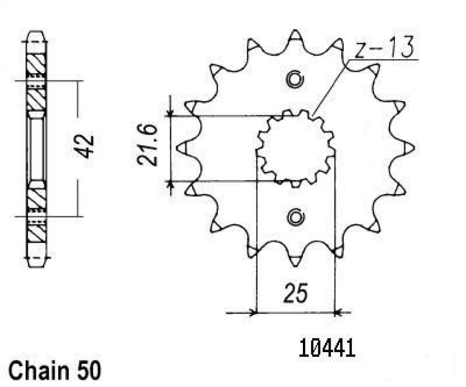 Pignon de sortie de boite Esjot pour Moto Yamaha 600 FZR 1989 à 1993 16 dents pas 530 Neuf