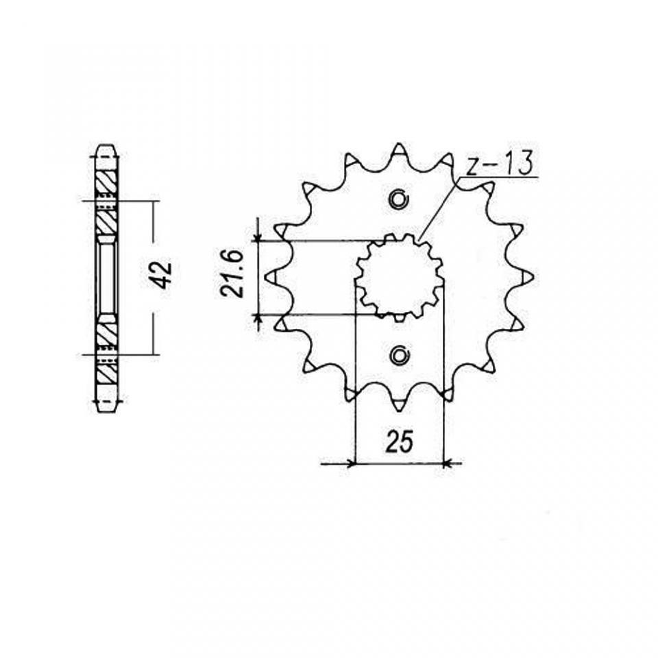 Pignon de sortie de boite Esjot pour Moto Yamaha 500 TX 1973 Neuf