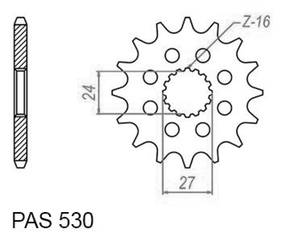 Pignon de sortie de boite Esjot pour Moto Suzuki 1000 Gsx-R Abs 2015 à 2020 17 dents pas 530 Neuf