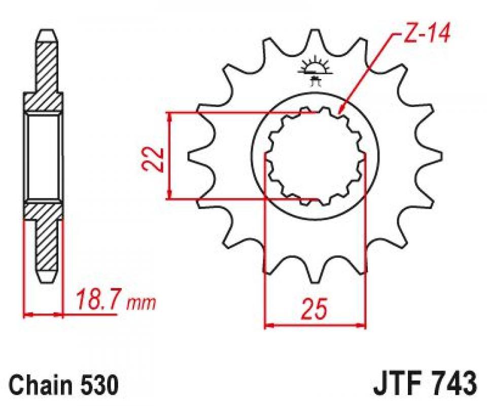 Pignon de sortie de boite Esjot pour Moto Ducati 1200 Multistrada Enduro S 2016 à 2018 15 dents pas 530 Neuf