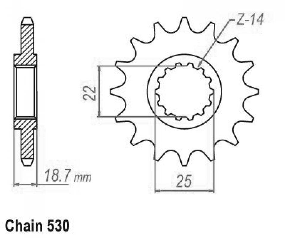 Pignon de sortie de boite Esjot pour Moto Ducati 1200 Multistrada 2010 à 2016 15 dents pas 530 Neuf
